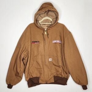 Carhartt J131 Canvas Jacket 2XL Brown USA Thermal Lined Case IH Farm Agriculture